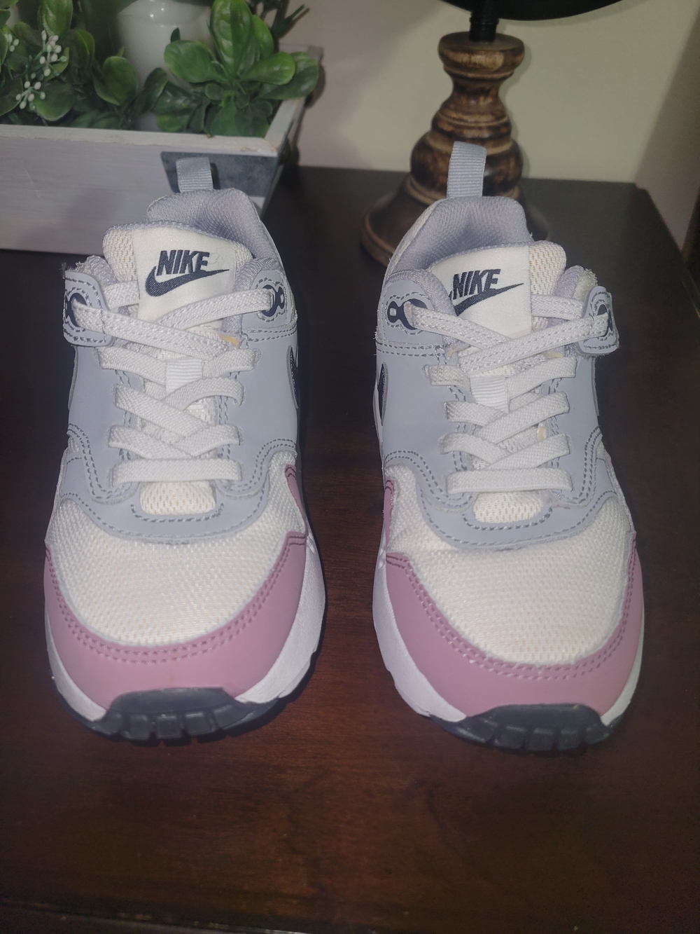 Nike Kids' Sneakers in White, Light Gray & Mauve